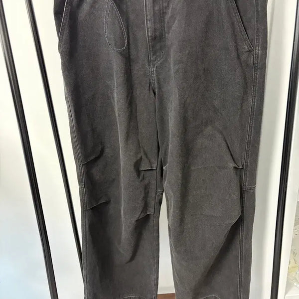 [BUNJANG] Musinsa Standard City Leisure Belted Denim Parachute Pants Washed Black / 무탠다드 시티레저 벨티드 데님 파라슈트 팬츠
