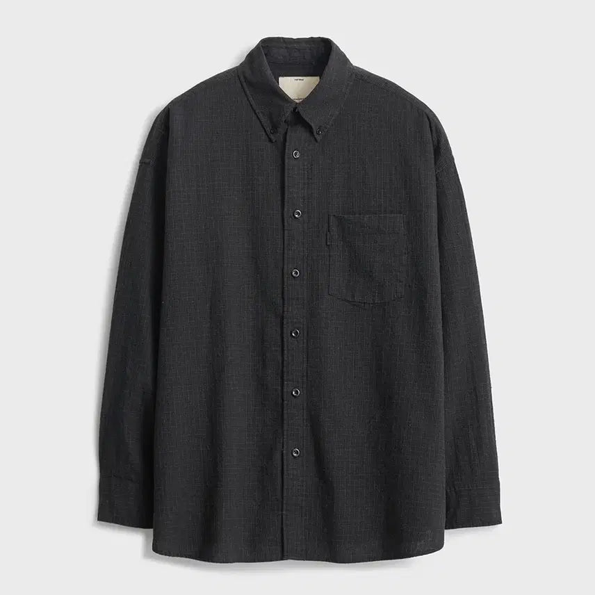 [BUNJANG] Pottery Cotton Linen Loose Shirt Black Check / [1] 포터리 코튼 린넨 루즈드 셔츠 블랙체크