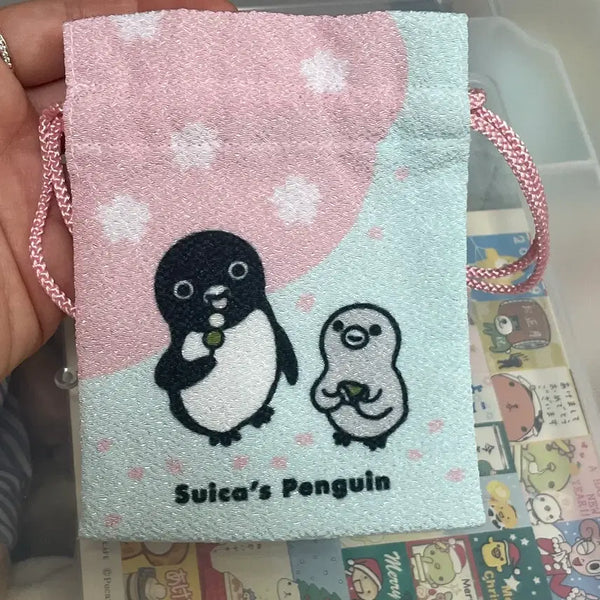 [BUNJANG] Suica Penguin Drawstring Pouch / Suica 펭귄 복주머니 파우치