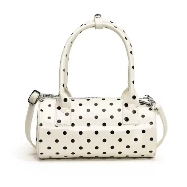 [BUNJANG] White Dot Enamel Crossbody Handbag / 화이트 도트 핸드백 애나멜 크로스백