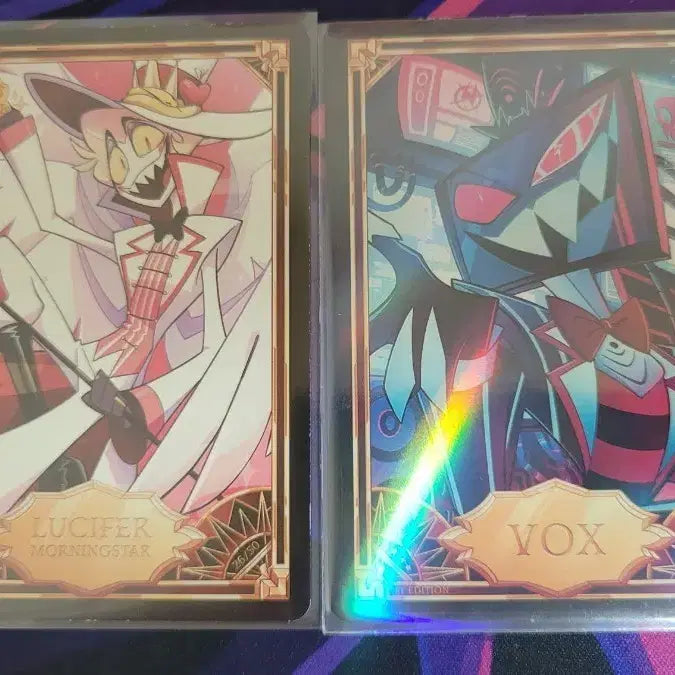 [BUNJANG] Hazbin Hotel Season 1 Lucifer & Vox Trading Card Bundle Set / 1탄)해즈빈호텔 시즌1 루시퍼, 복스 트레이딩 카드 일괄판매합니다