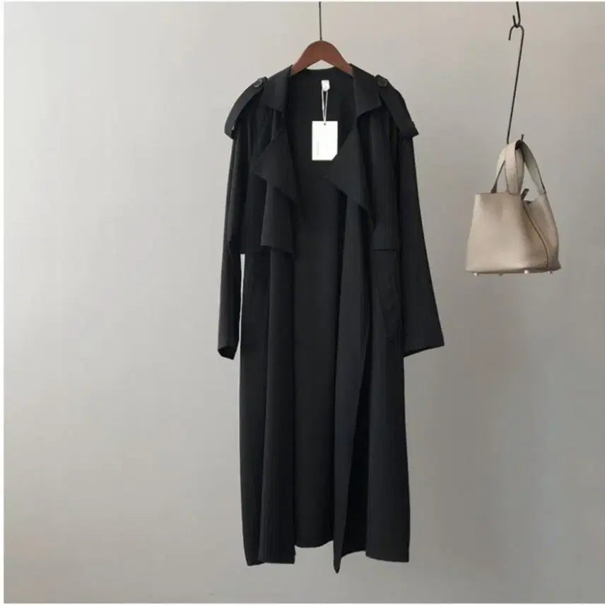 [BUNJANG] Layered Drape Long Coat / 롱 레이어드 드레이프