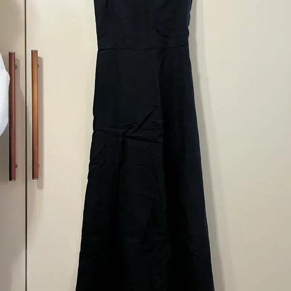 [BUNJANG] ZARA Black Back Ribbon Long Slit Dress / [1회 착용] 자라 zara 블랙 검정 나시 백 리본 롱 트임 원피스