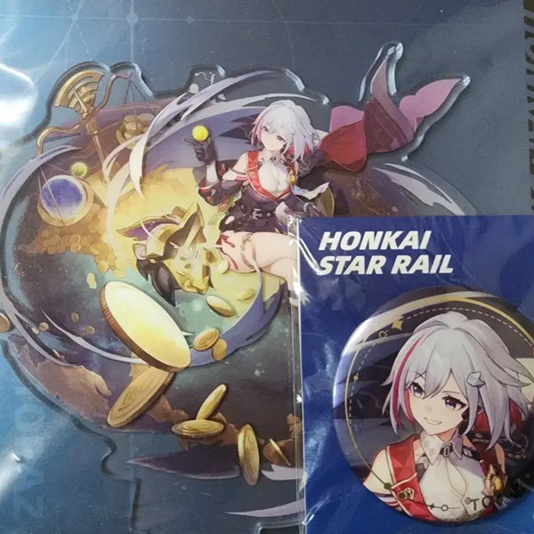 [BUNJANG] Honkai Star Rail Topaz Acrylic Stand + Can Badge Set / 붕괴 스타레일 토파즈 아크릴 스탠드 + 캔뱃지