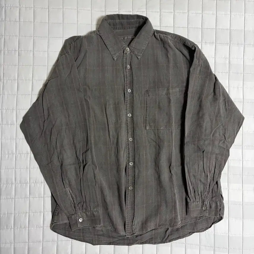 [BUNJANG] 999Humanity Checkered Shirt Charcoal M / (M) 999휴머니티 체크셔츠 차콜