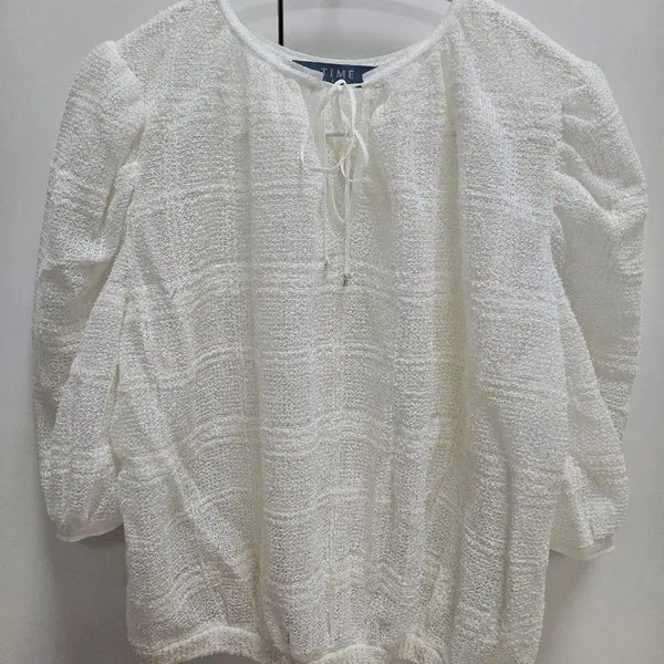 [BUNJANG] TIME White Blouse / TIME 타임 화이트 블라우스