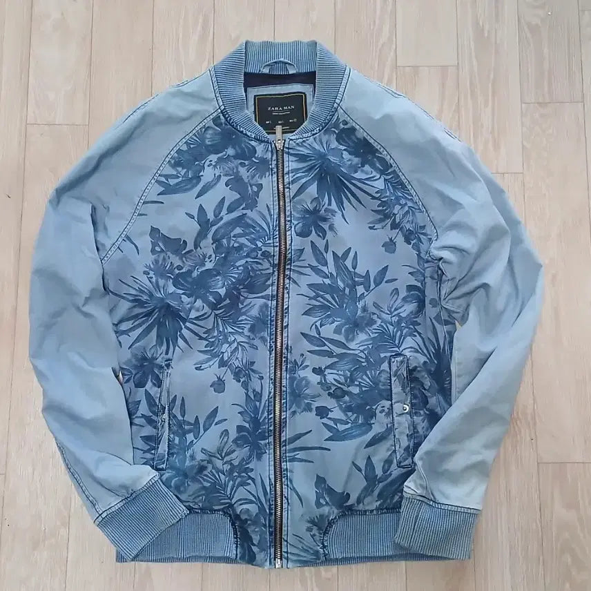 [BUNJANG] Zara Man Vintage Luxury Print Denim Blouson Jacket L / 자라 맨 빈티지 럭셔리 나염 데님 블루종 L