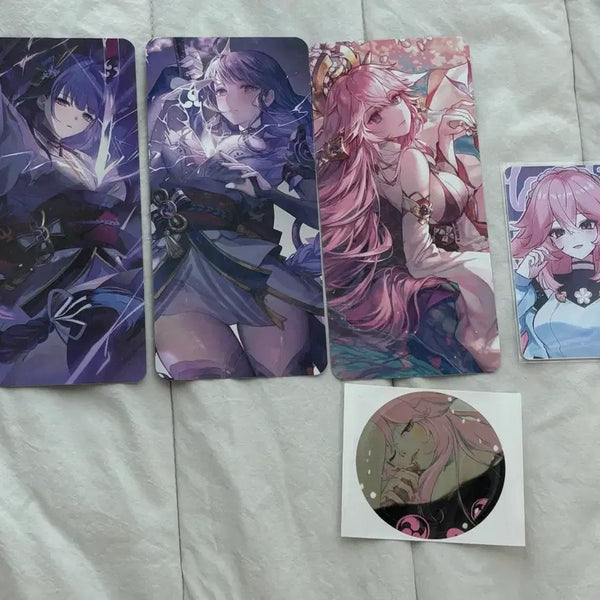 [BUNJANG] Genshin Impact Yae Miko/Raiden Shogun Ei Card Sticker Photocard Merchandise / 원신 야에미코/라이덴 쇼군 에이  카드 스티커 포카 굿즈