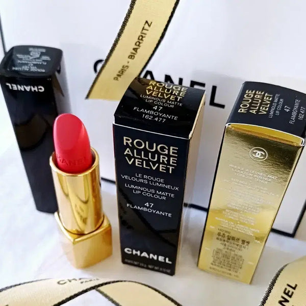 [BUNJANG] Chanel Rouge Allure Velvet 47 Flamboyante Lipstick / 최신)인기색상)선물포장)샤넬 루쥬알뤼르벨벳47플램보이앙트 립스틱