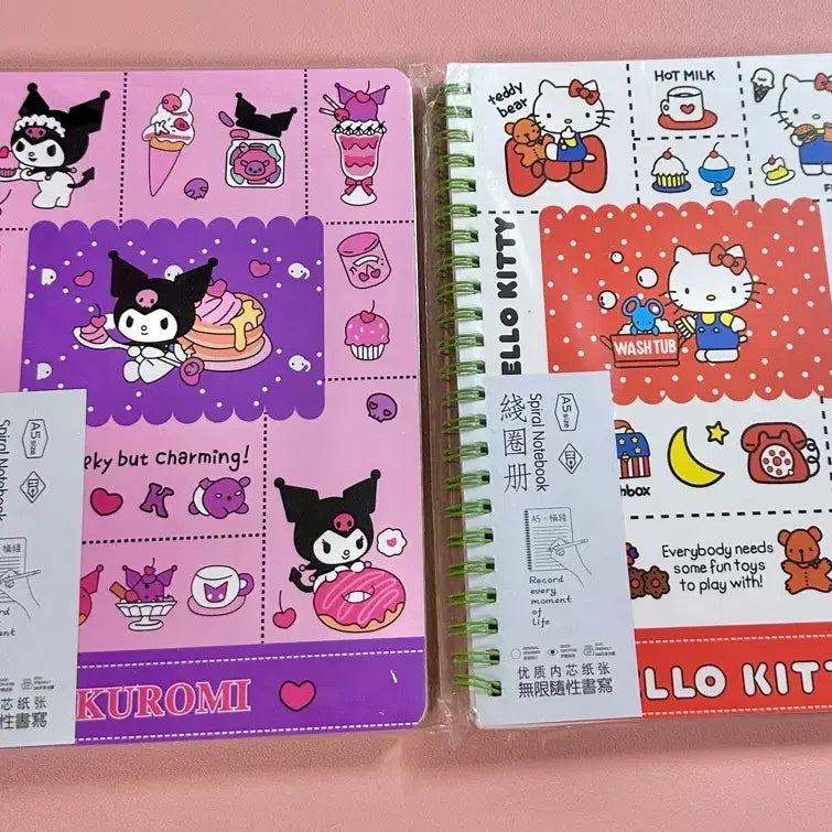 [BUNJANG] Sanrio Hardcover A5 Spiral Notebook Set / 산리오 하드커버 A5 스프링노트 2종 (일괄구매)