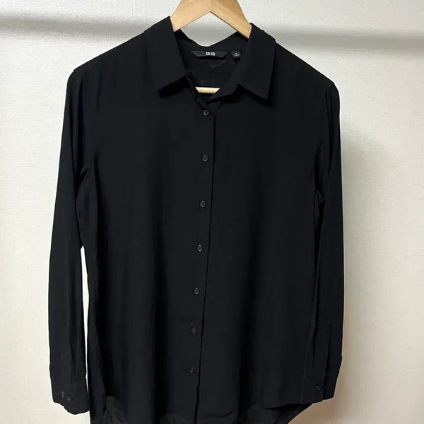 [BUNJANG] Uniqlo Rayon Black Shirt Women's Medium / 유니클로 블랙 셔츠 여성 M 사이즈 레이온  a-2