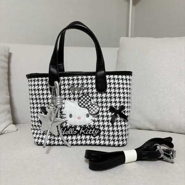 [BUNJANG] Tweed Hello Kitty Tote Bag Crossbody Bag / 새상품 트위드 키티 토트백 크로스백 가방