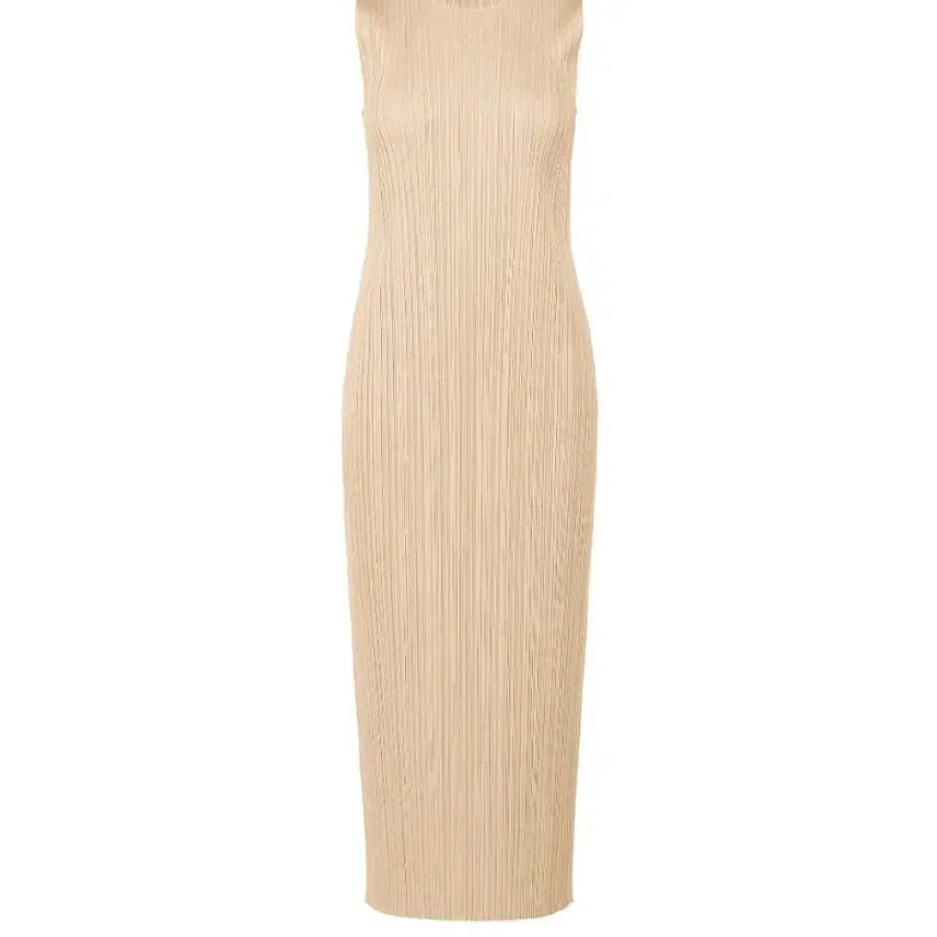 [BUNJANG] Issey Miyake Pleats Please Monthly Dress Sand Beige Size 2 / 이세이미야케 플리츠플리즈 원피스 5월 먼슬리 원피스 샌드베이지 2사이즈
