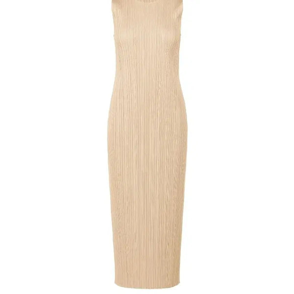 [BUNJANG] Issey Miyake Pleats Please Monthly Dress Sand Beige Size 2 / 이세이미야케 플리츠플리즈 원피스 5월 먼슬리 원피스 샌드베이지 2사이즈