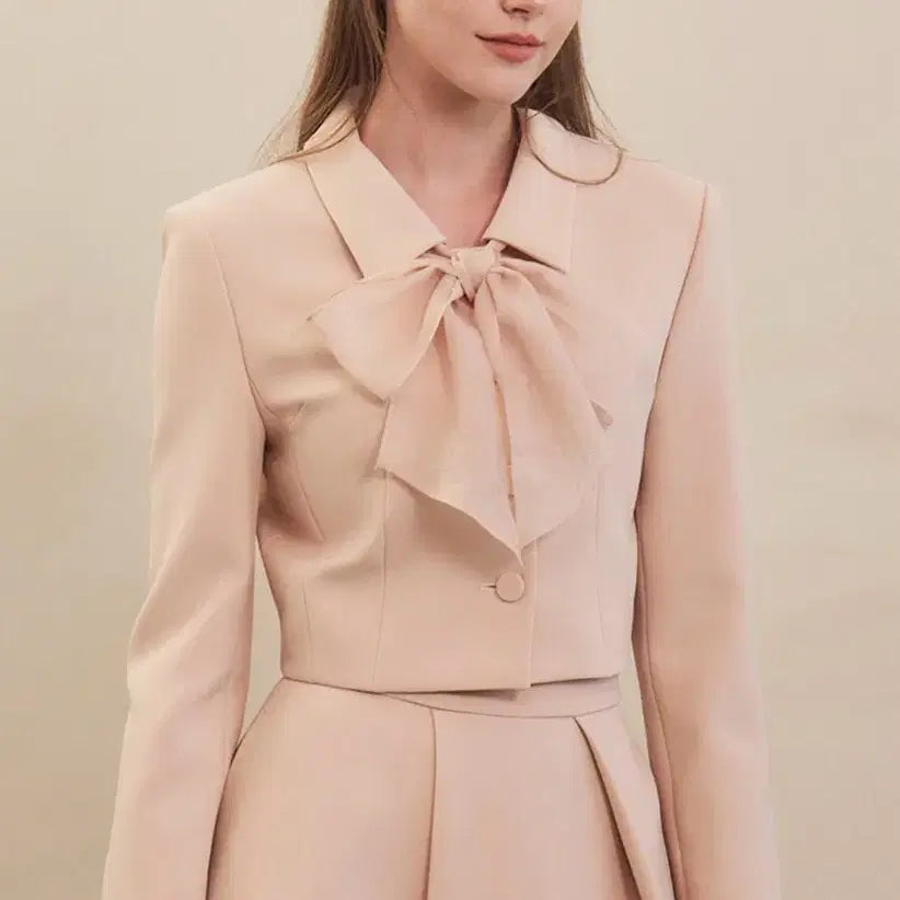 [BUNJANG] Grace Yu Lucy Tie Jacket Pink Beige XS / <새상품> 그레이스유 루시 타이 자켓 핑크베이지 XS