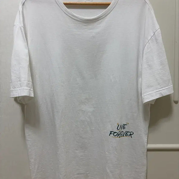 [BUNJANG] Hazzys His Live Forever White Short-Sleeve T-Shirt L / 헤지스 His Live Forever 흰색 반팔 티셔츠 L사이즈