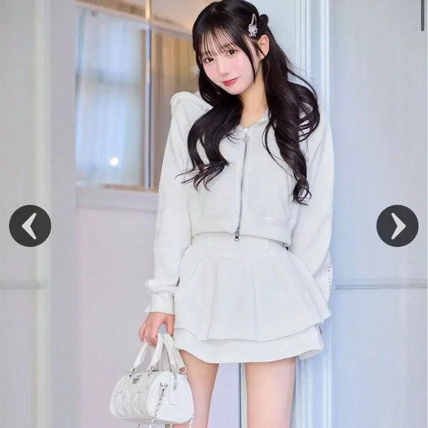 [BUNJANG] Michelle Macaron White Training Set-up Tracksuit / 미셸마카롱 트레이닝 셋업 흰색