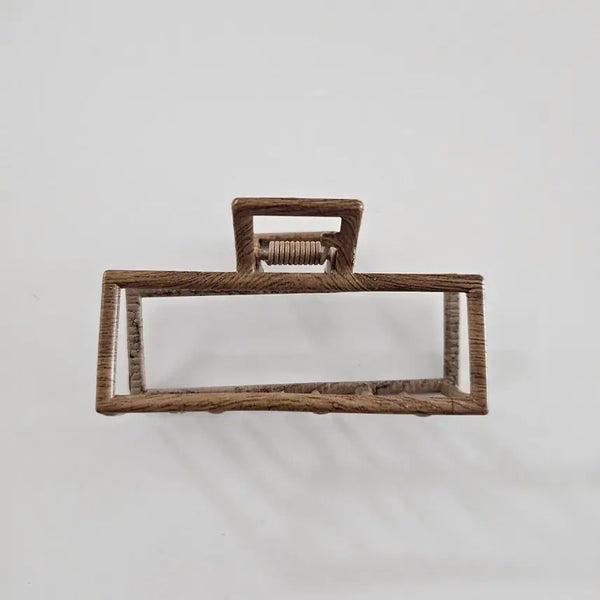 [BUNJANG] Rectangular Wood Clip Hairpin / (새상품) 직사각 우드 집게핀 헤어핀