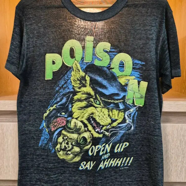 [BUNJANG] Poison 1988 'Open Up and Say Ahhh!!!' World Tour T-Shirt / 1988 VINTAGE POISON World Tour T-Shirt