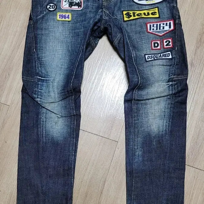 [BUNJANG] DSQUARED2 Racing Logo Patch Biker Denim Jeans EU44 / 디스퀘어드 레이싱 로고 패치 바이커 데님 청바지 08년 원판 EU44