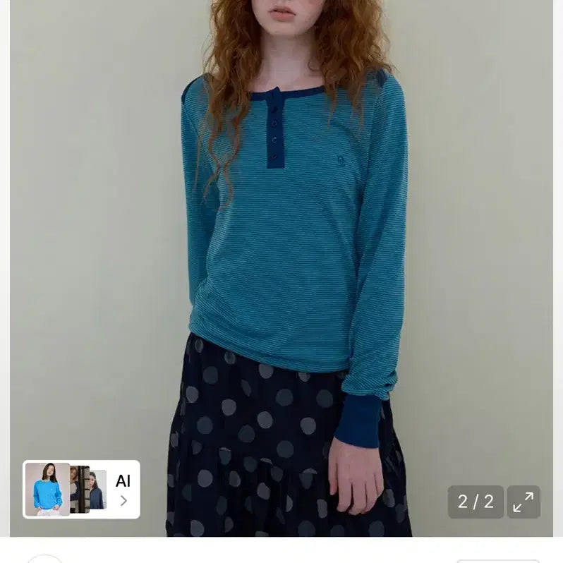 [BUNJANG] No Contents Boatneck Stripe T-Shirt Blue / 노컨텐츠 보트넥 스트라이프 티 블루