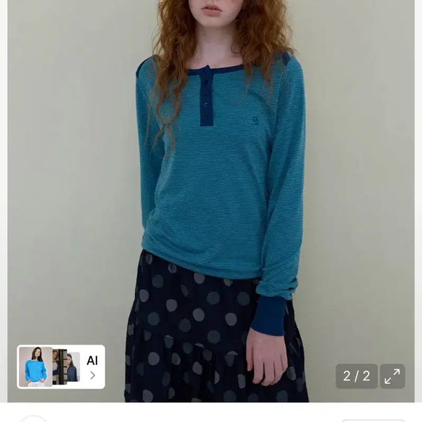 [BUNJANG] No Contents Boatneck Stripe T-Shirt Blue / 노컨텐츠 보트넥 스트라이프 티 블루