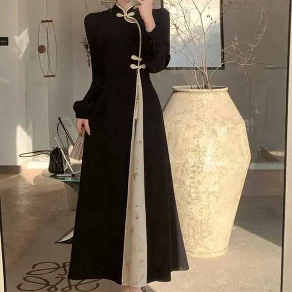 [BUNJANG] Retro Jacquard Long Dress - M / 레트로 자카드 롱원피스-M