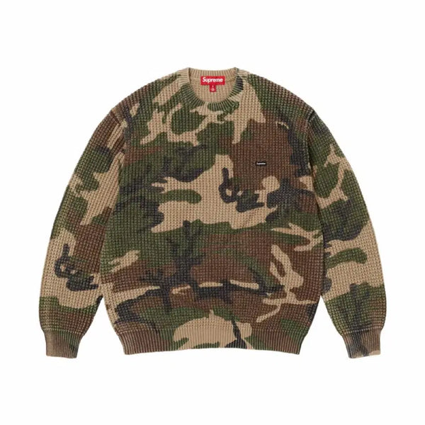 [BUNJANG] Supreme Washed Small Box Waffle Sweater Woodland Camo 26SS / 슈프림 워시드 스몰 박스 와플 스웨터 우드랜드 카모 26SS