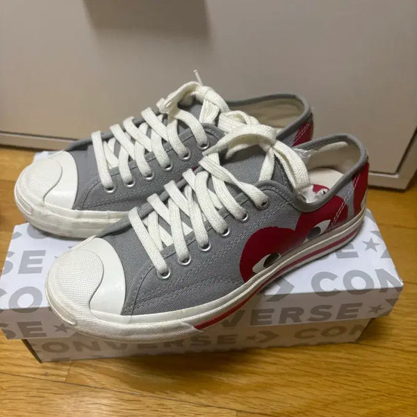 [BUNJANG] Converse x Comme des Garçons PLAY Jack Purcell Low Top Sneakers Grey / 컨버스 꼼데가르송 잭퍼셀 그레이 220