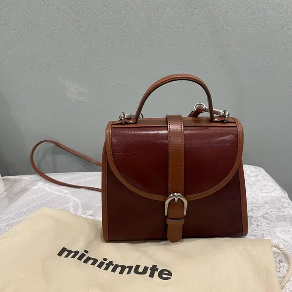 [BUNJANG] Minitmute Cracker Bag Brown Italian Leather Shoulder Bag / 미닛뮤트 크래커백 브라운 가방