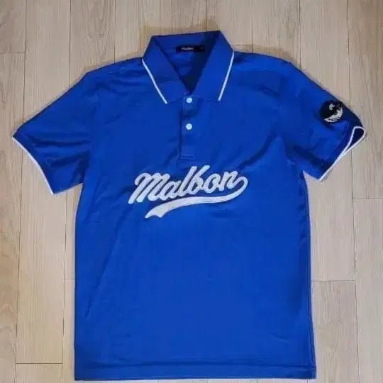 [BUNJANG] Malbon Short Sleeve Polo T-Shirt Blue Size 95 / 말본 반팔 카라티 블루 95