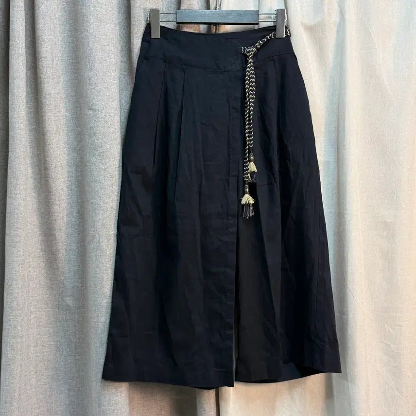 [BUNJANG] Thursday Island Linen Blend Tassel 9/10 Length Wide Pants / [S] 써스데이 아일랜드 린넨 혼방 태슬 9부 와이드 팬츠