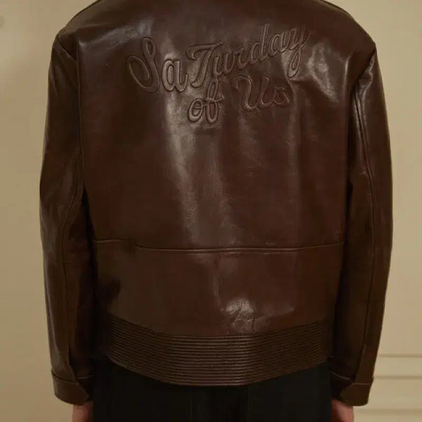 [BUNJANG] Stu Cow Leather Jacket L / Stu 카우 레더 자켓 L