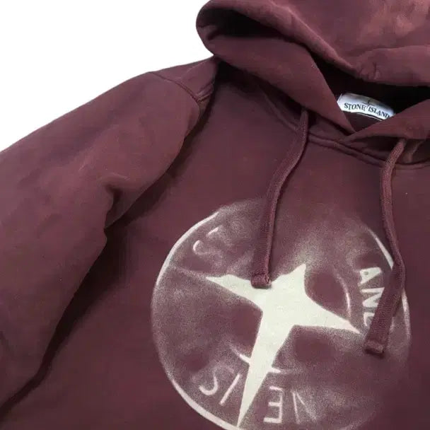 [BUNJANG] Stone Island Burgundy Hoodie / 스톤아일랜드 버건디 후드티