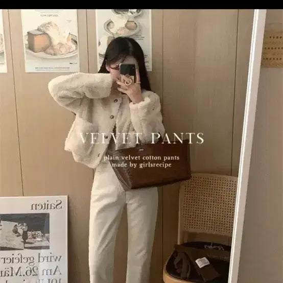 [BUNJANG] Soremade Plain Velvet Cotton Pants (Petite Version) / [소레made] 키작녀 플레인 벨벳 코튼 팬츠 pt (아담.ver)