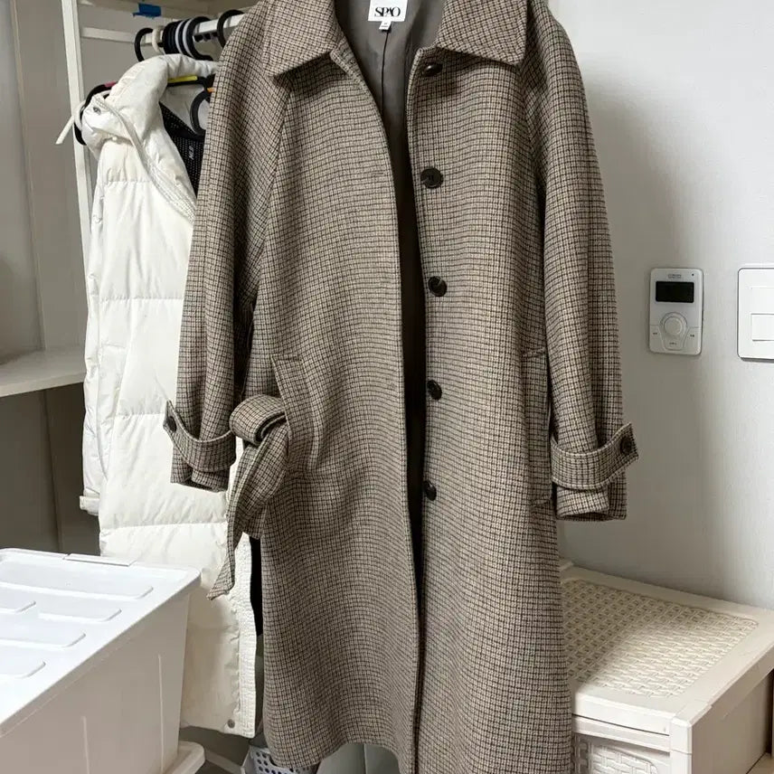 [BUNJANG] Spao Checked Wool Coat / 스파오 체크 코트