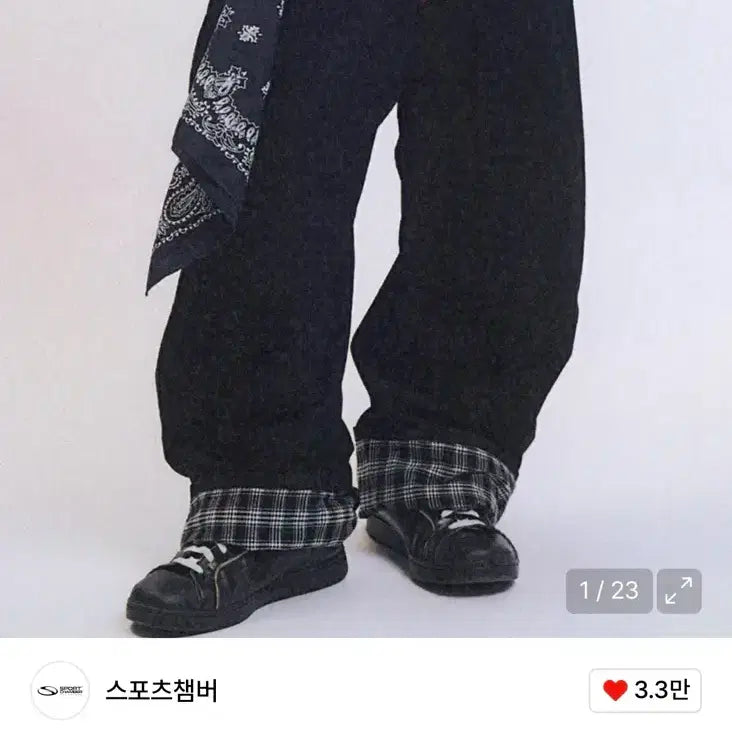 [BUNJANG] SPORTS CHAMBER SC Check Cuff Pants Black / 스포츠챔버 SC 체크 커프 팬츠 블랙