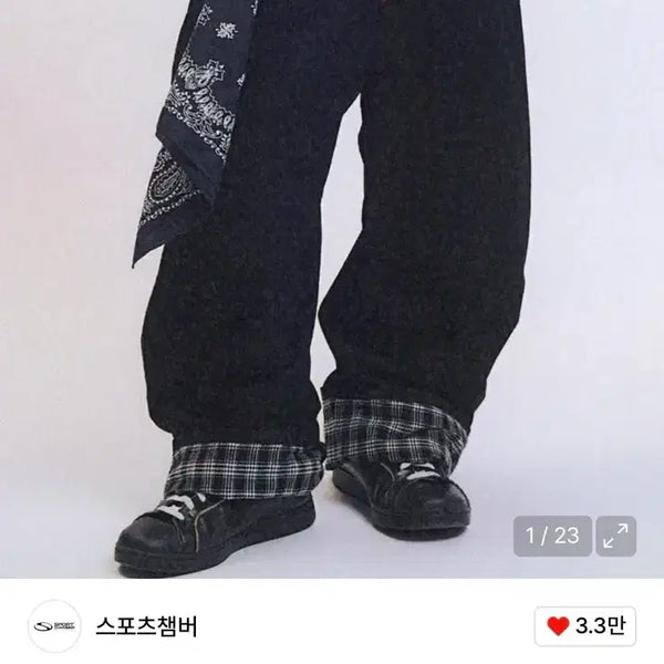 [BUNJANG] SPORTS CHAMBER SC Check Cuff Pants Black / 스포츠챔버 SC 체크 커프 팬츠 블랙