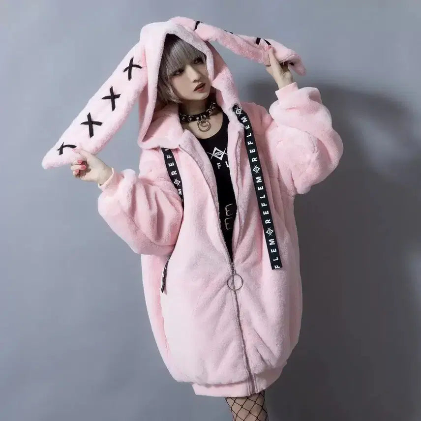 [BUNJANG] Replen Usami Mimi Parka Pink / reflem레플렘 우사미미 핑크 (정품 ,구버전)