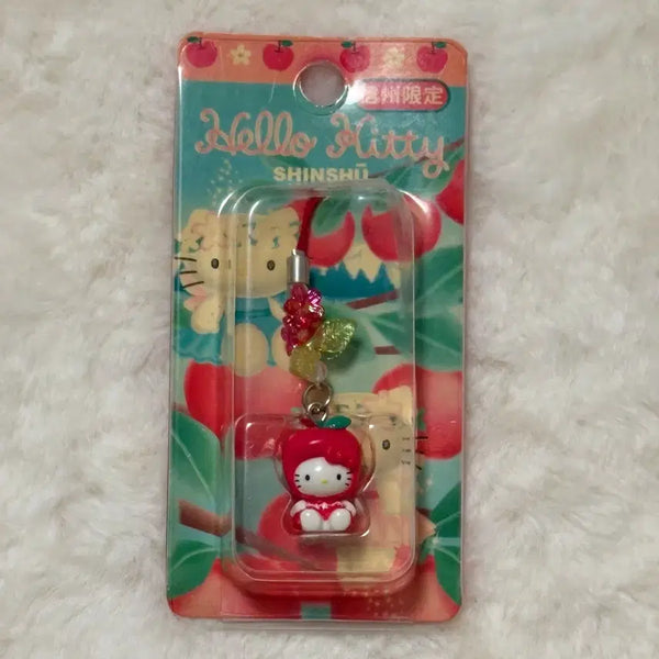 [BUNJANG] 2002 Shinsu Limited Edition Apple Kitty Strap Bead Box Keyring / 2002년 고전키티 신슈 한정 사과 키티스트랩 비즈 박스형 키링