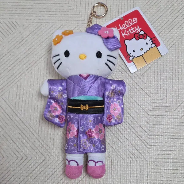[BUNJANG] Kimono Hello Kitty Long-Legged Plush Keychain / 기모노 헬로키티 롱다리 인형키링 새상품 2종