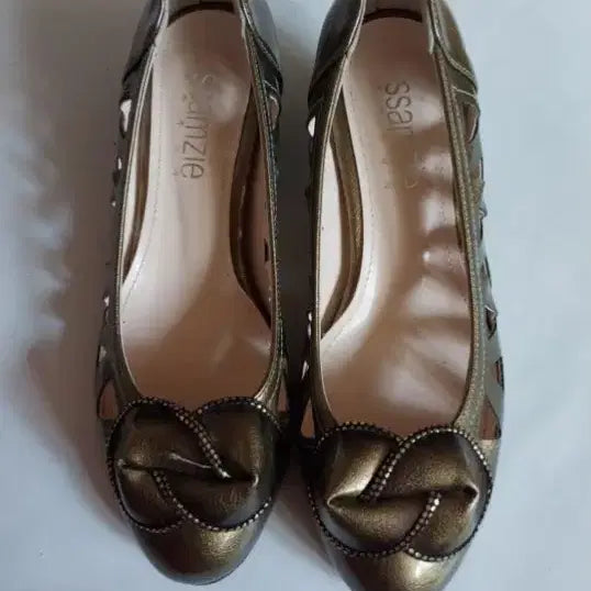 [BUNJANG] Ssamzie Stiletto Heel Bronze Cut-Out Pumps / ssamzie 스텔레토힐 브론즈 컷아웃 펌프스