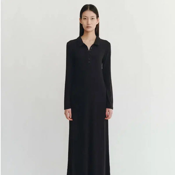 [BUNJANG] Theus Aiko Pique Maxi Dress / 더스 아이코 피케 맥시 드레스