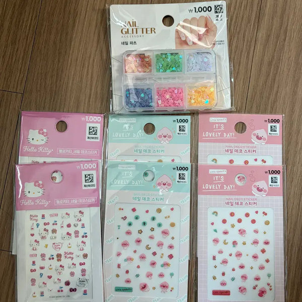 [BUNJANG] Nail Stickers & Charms Bundle Set / 네일스티커&파츠 일괄판매