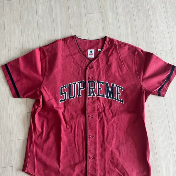[BUNJANG] Supreme x Timberland Baseball Jersey Red (XL) / 슈프림 팀버랜드 베이스볼 저지레드(XL)팜