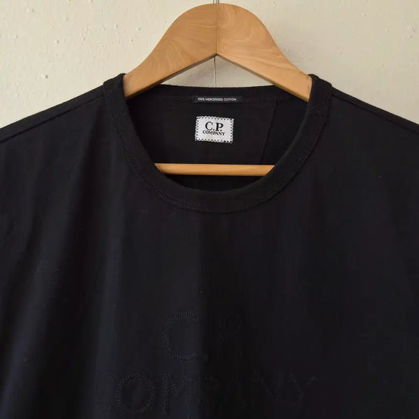 [BUNJANG] CP Company Men's Logo T-Shirt Black M / CP컴퍼니 정품 남성 로고반팔블랙티셔츠 M사이즈