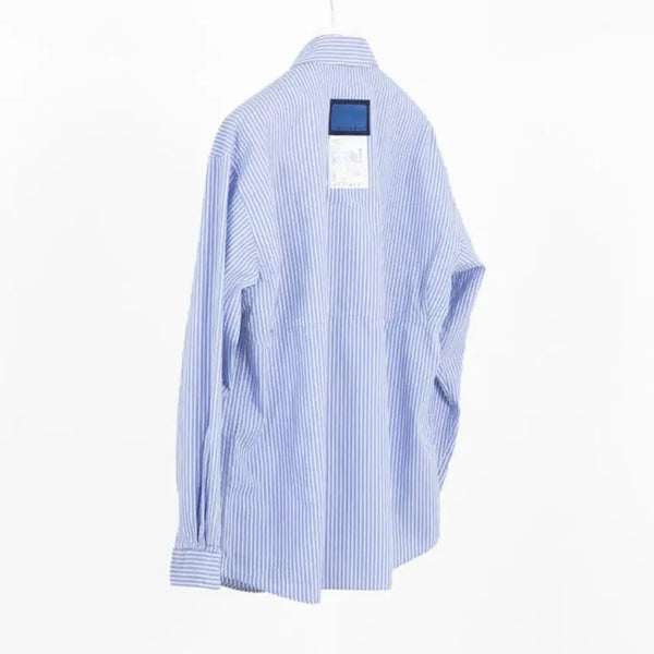 [BUNJANG] Document Back Logo Stripe Shirt Navy Size S / 도큐먼트 백로고 스트라이프 셔츠 S