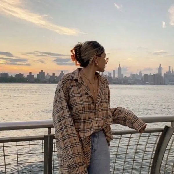 [BUNJANG] Burberry Nova Check Oversized Shirt / 버버리 노바체크 남방 셔츠 오버핏 스타일