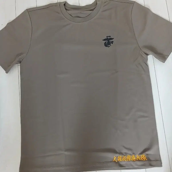 [BUNJANG] ROK Marine Corps T-Shirt Khaki Short Sleeve / 해병대 국군 티셔츠 카키색 반팔