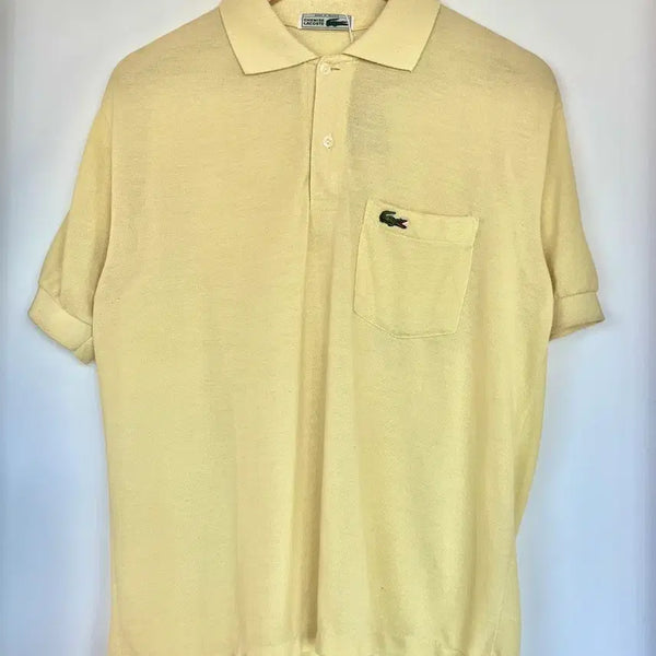 [BUNJANG] 80s-90s Lacoste France Yellow Pocket Pique Polo T-Shirt / 라코스테 프랑스 생산 옐로우 포켓 피케 카라 티셔츠 80-90s